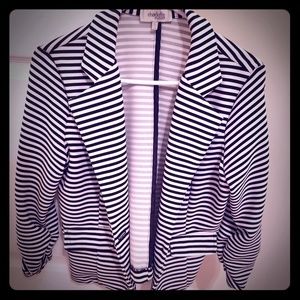 Charlotte Russe black/white stripped blazer jacket